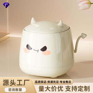 Creative Cartoon Desktop Trash Can, High-Looking Paper Basket, Pop-Up Lid, Large-Capacity Desktop Multi-Functional Debris Storage Bucket