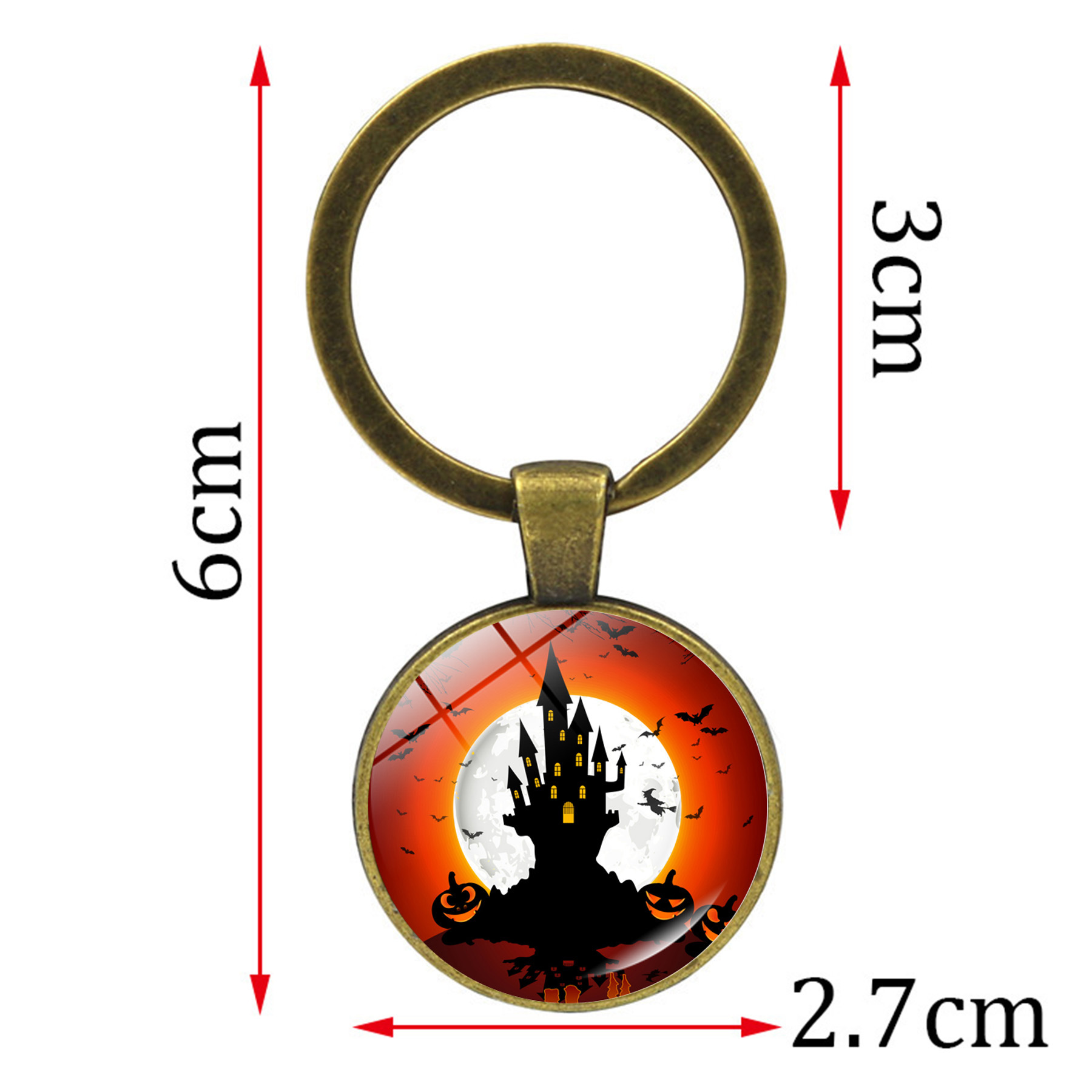 Halloween Pumpkin Keychain Time Jewel Pendant Bag Accessories_voghion.com