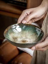 创意北欧孔雀窑变6寸拉面碗菜碗陶瓷餐具沙拉碗汤碗家用面碗复古
