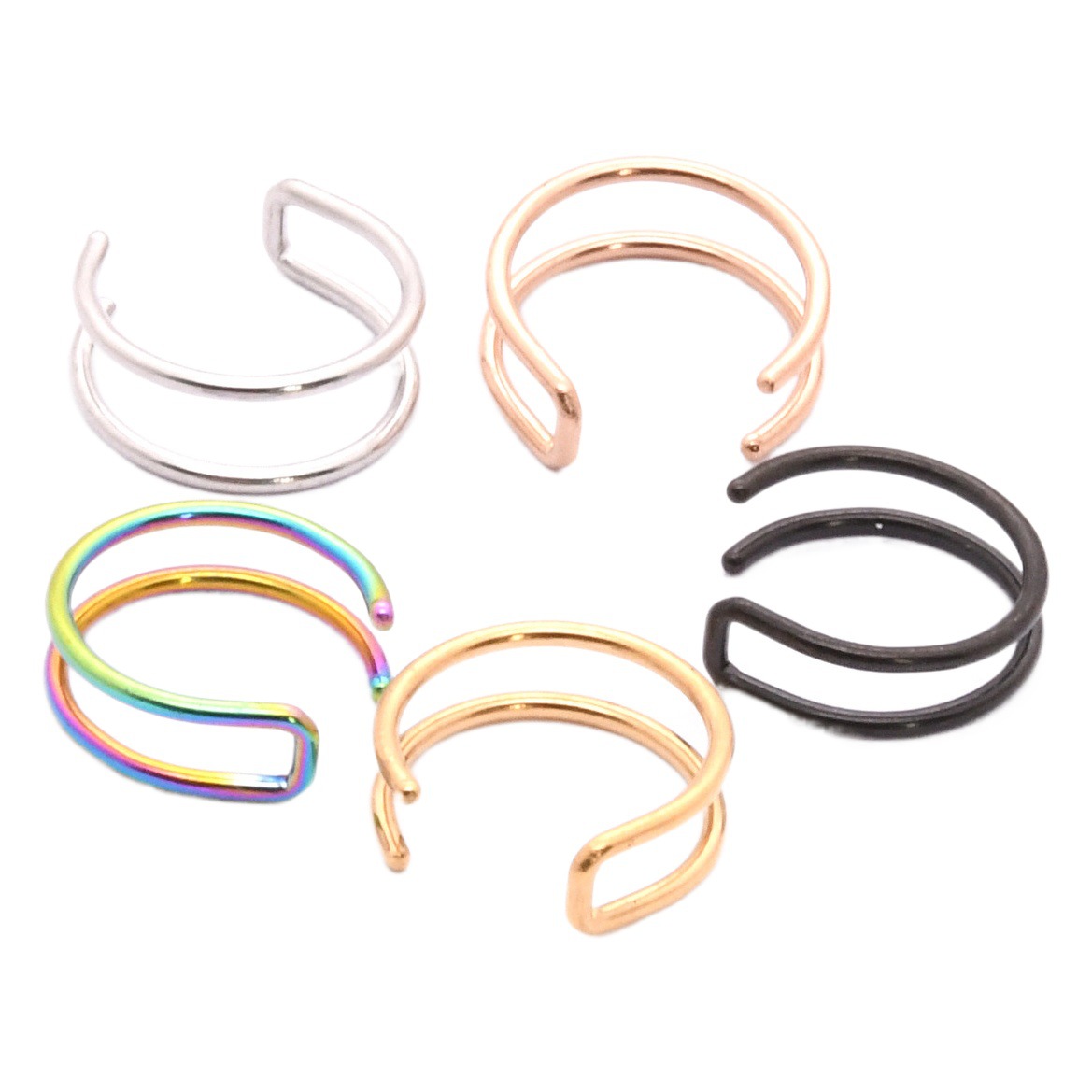 Wholesale non-pierced ear clip ear buckle lip clip ring C- shaped trendy personalized men's earrings punch-free ear bone clip. Lip ring
