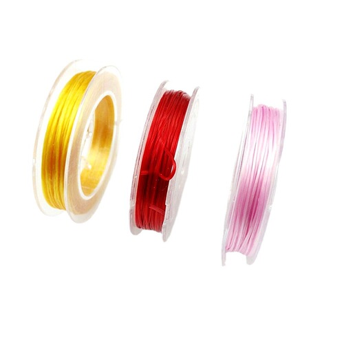 Bottling Mini Small Circle Elastic Cord Bracelet DIY Handmade Stretchy Bead Elastic Cord Necklace String Bead Material
