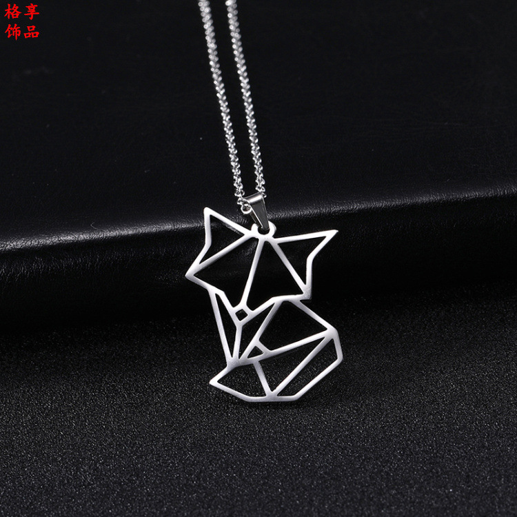 AliExpress 만화 창조적 인 야외 숲 자연 동물 여우 쇄골 목걸이 국립 이우 보석