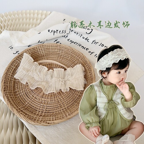 Baby and Toddler Korean Version Children's Lace Headband for Infants, First Month and 100th Day Baby Headwear Accessory
