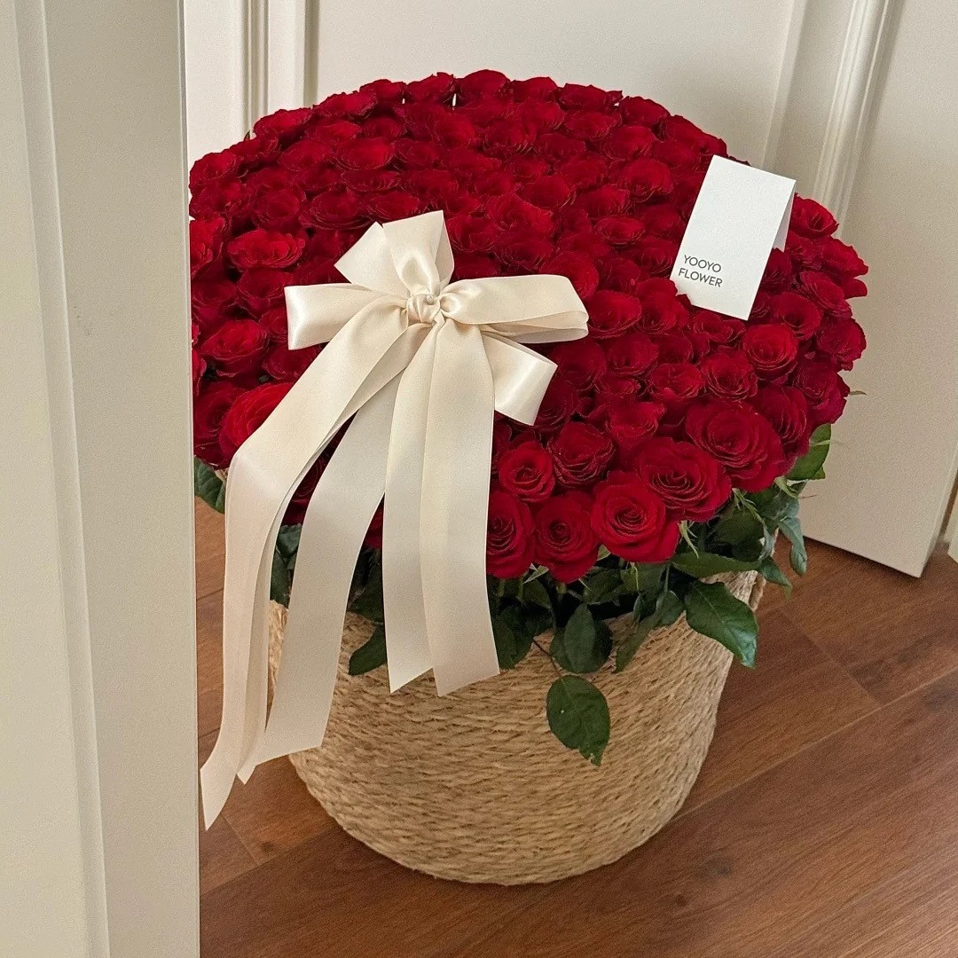 Nuevo Qixi gran abrazo barril de caña trenzado canasta de flores nórdicas retro para enviar al fabricante de novias en stock directo explosión