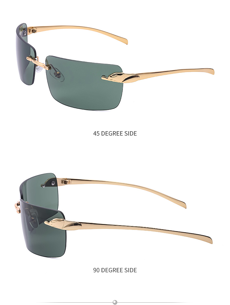 Fashion Frameless Big Curvature Square Sunglasses display picture 4