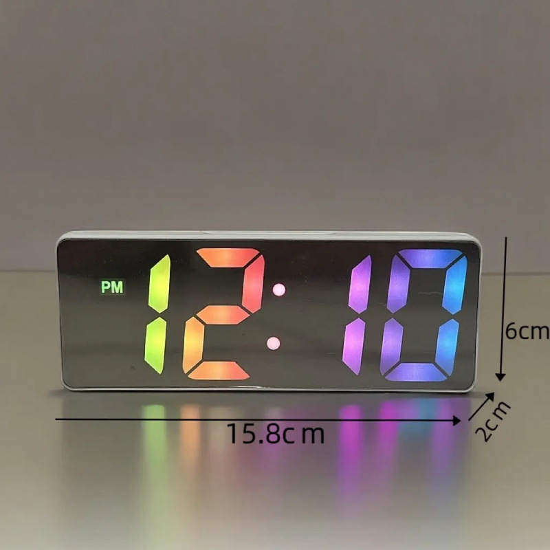 シンプルな大型デジタル電子時計リビングルームテレビカウンター時計発光サイレント LED 目覚まし時計永久カレンダー温度|undefined