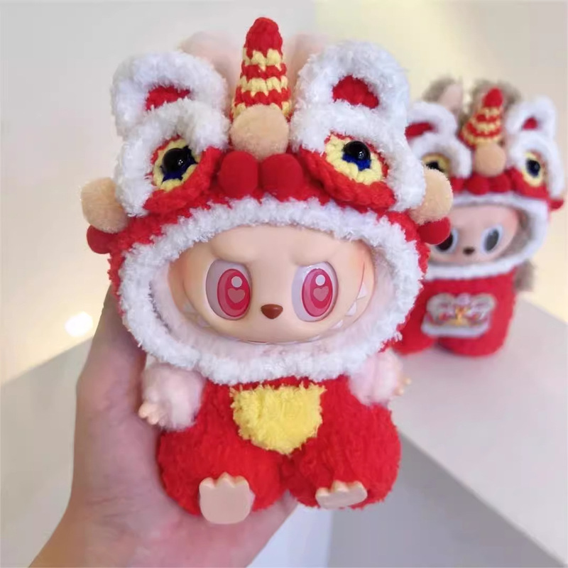 LABUBU2代坐坐派对娃衣拉布布马卡龙2代坐姿搪胶公仔衣服现货包邮|undefined