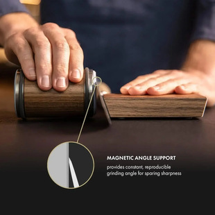 ♔ Black Roller-Shaped Angle Knife Sharpener, Aluminum Material, Square Pad, Convenient and Quick Sharpening, Professional Household Knife Sharpening