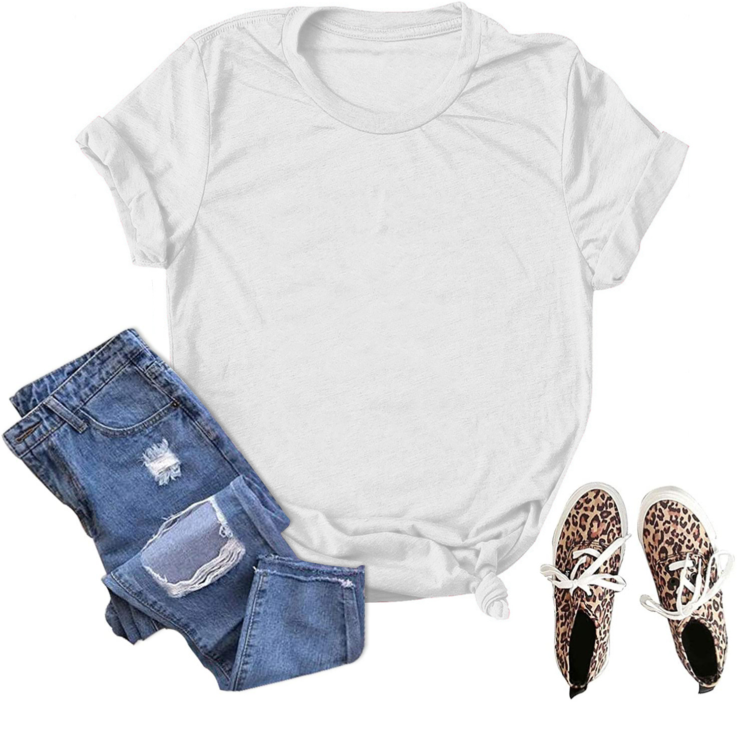 En stock Comercio exterior al por mayor transfronterizo de color sólido en blanco suelta más tamaño manga corta Camiseta hombres y mujeres mismo deseo de Amazon image 12