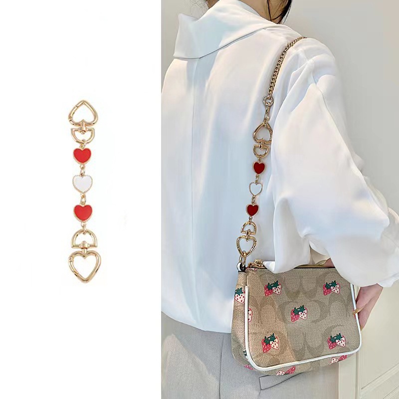 Venta directa de fábrica bolso de mahjong de fresa bolso de cadena de extensión de amor correa de hombro axila bolso largo con accesorios de cadena