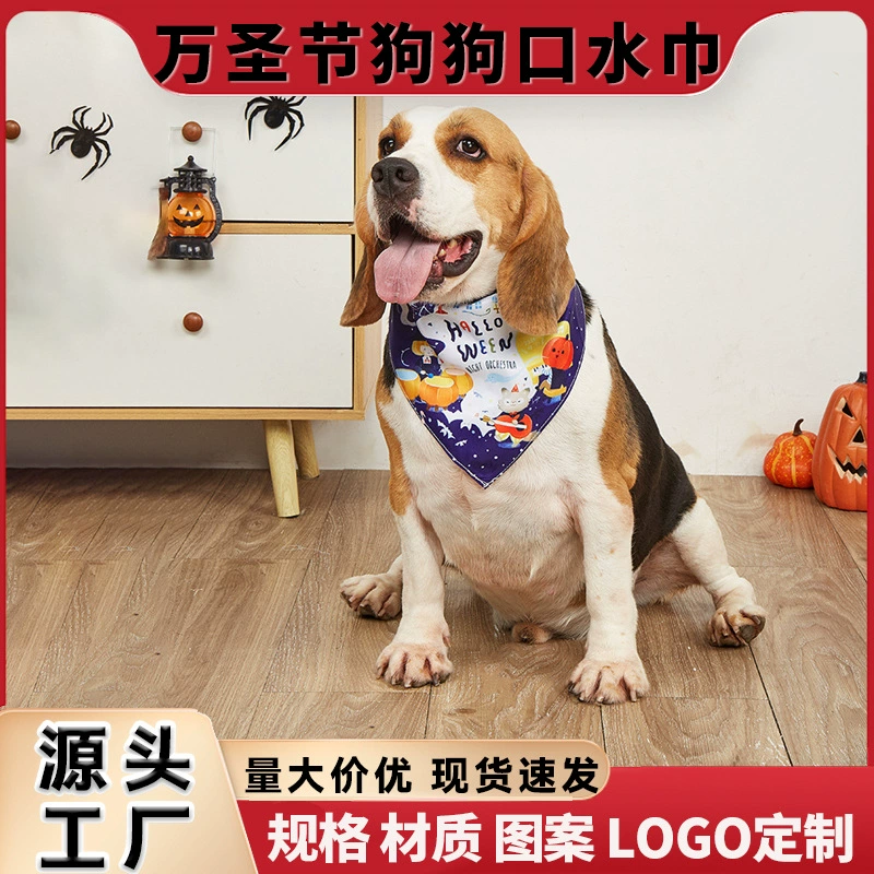 Новый трансграничный аксессуар для животных на Хэллоуин: треугольный платок-бандана для собак и кошек, праздничный шейный платок-слюнявчик, галстук-бабочка