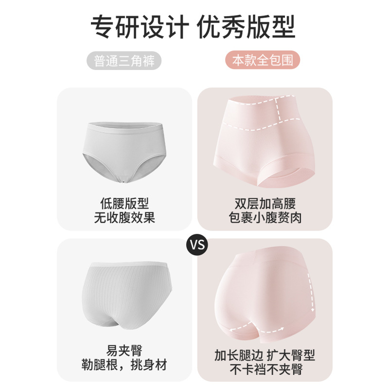 Ropa interior de algodón de cintura alta para abdomen posparto, entrepierna antibacteriana, ropa interior especial de doble abdomen para mujeres embarazadas después de la cesárea