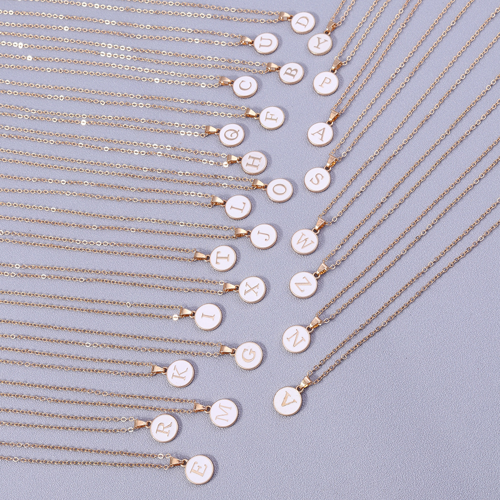 Fashion Letter Alloy Enamel Womenu0027S Pendant Necklace 1 Piece