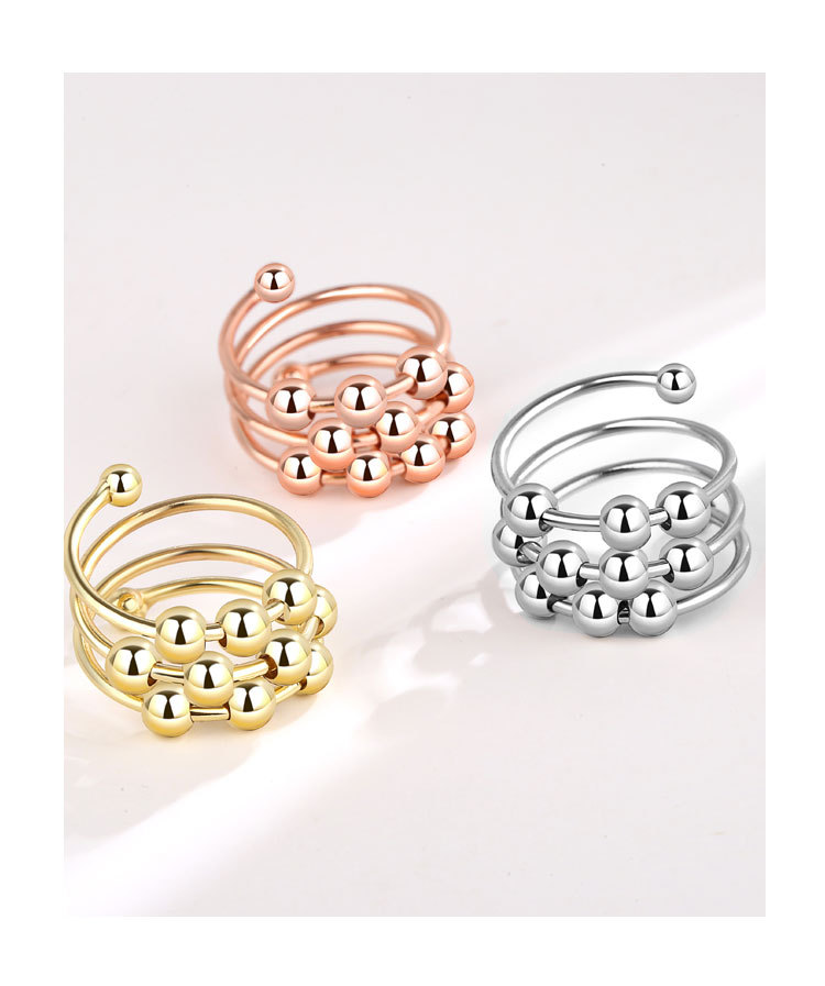 Wholesale IG Style Simple Style Geometric Copper Plating Open Rings Anxiety Ring display picture 8