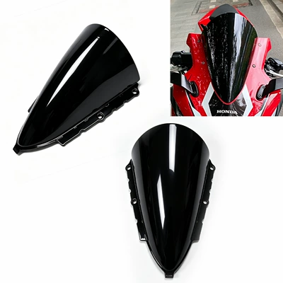 Suitable for Honda CBR500R Four-cylinder motorcycles, this is a modified, high-mounted, sporty-style front windshield and fairing (Motorcycle front windshield) - black