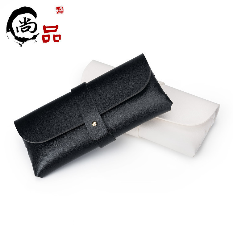 Glasses case nail buckle glasses case PVC leather sunglasses case cheap running Volume black and white soft bag sunglasses case