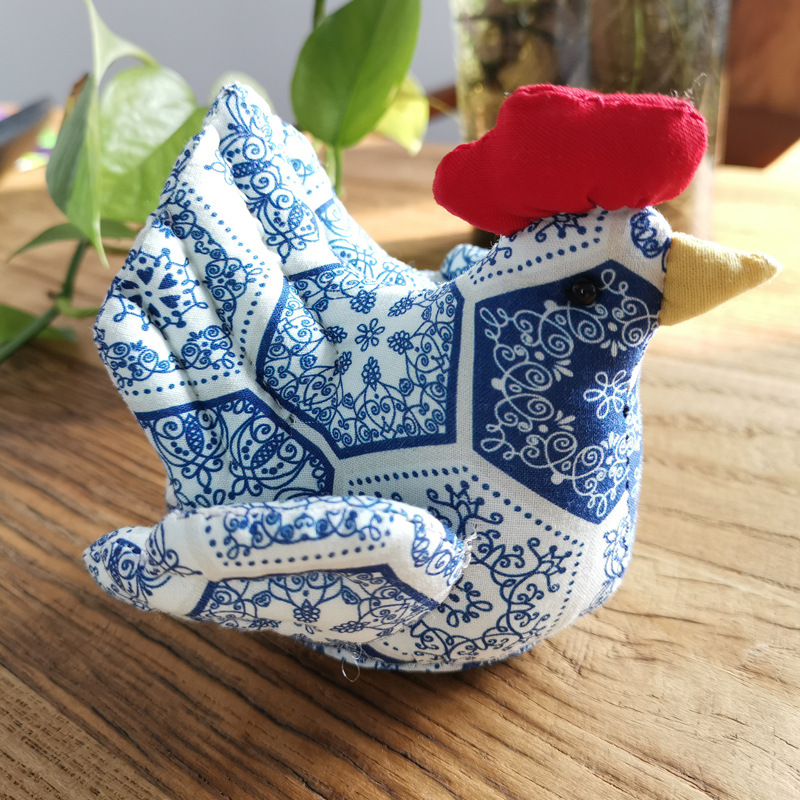 Patchwork DIY bordado material hecho a mano paquete impreso tela de algodón principiante almacenamiento cesta patchwork muñeca pollo