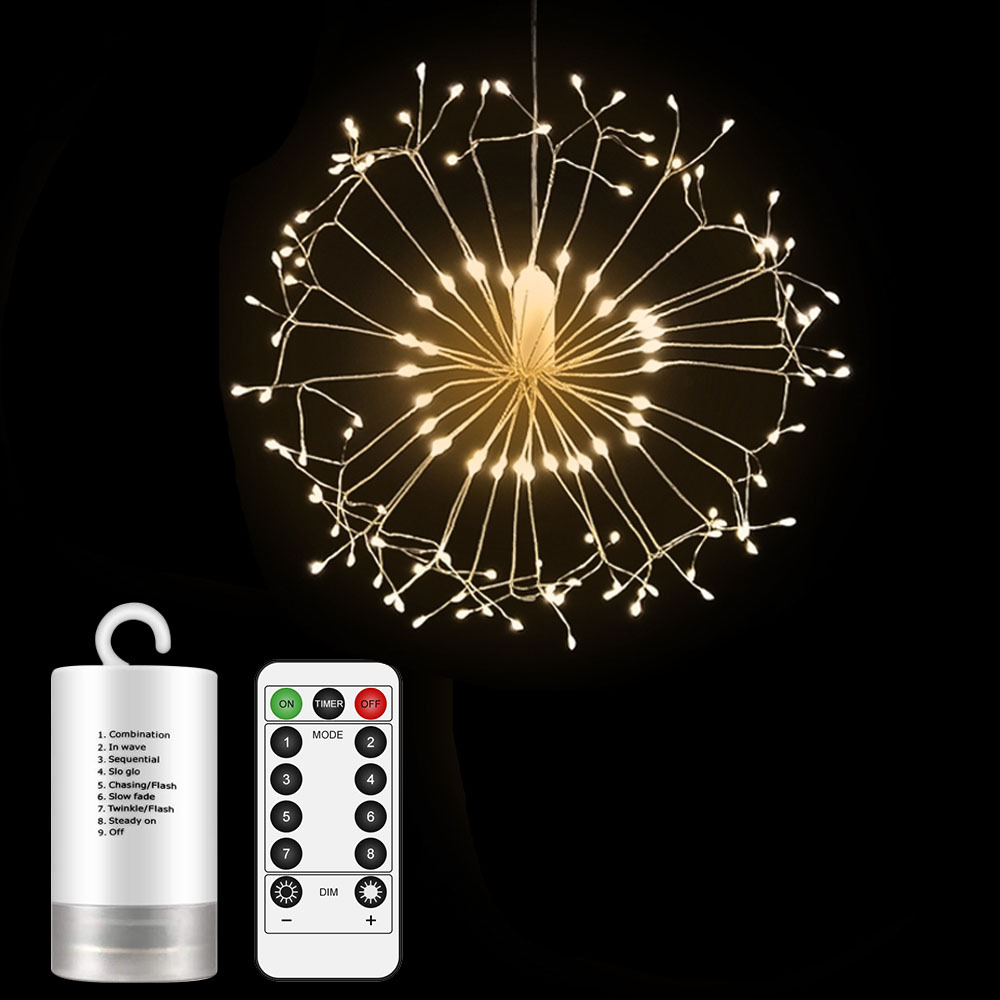 LED滿天星燈飾電池盒煙花燈串庭院燈節(jié)日圣誕花園裝飾星星燈串