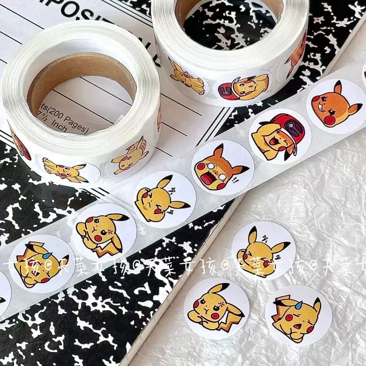 Популярная в Little Red Book клеящаяся лента с Пикачу и покемонами для скрапбукинга и декора блокнотов