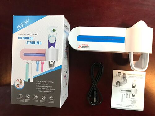 Disinfection toothbrush holder UV toothbrush sterilizer multifunctional toothbrush box toothpaste squeezer toothbrush sterilizer manufacturer