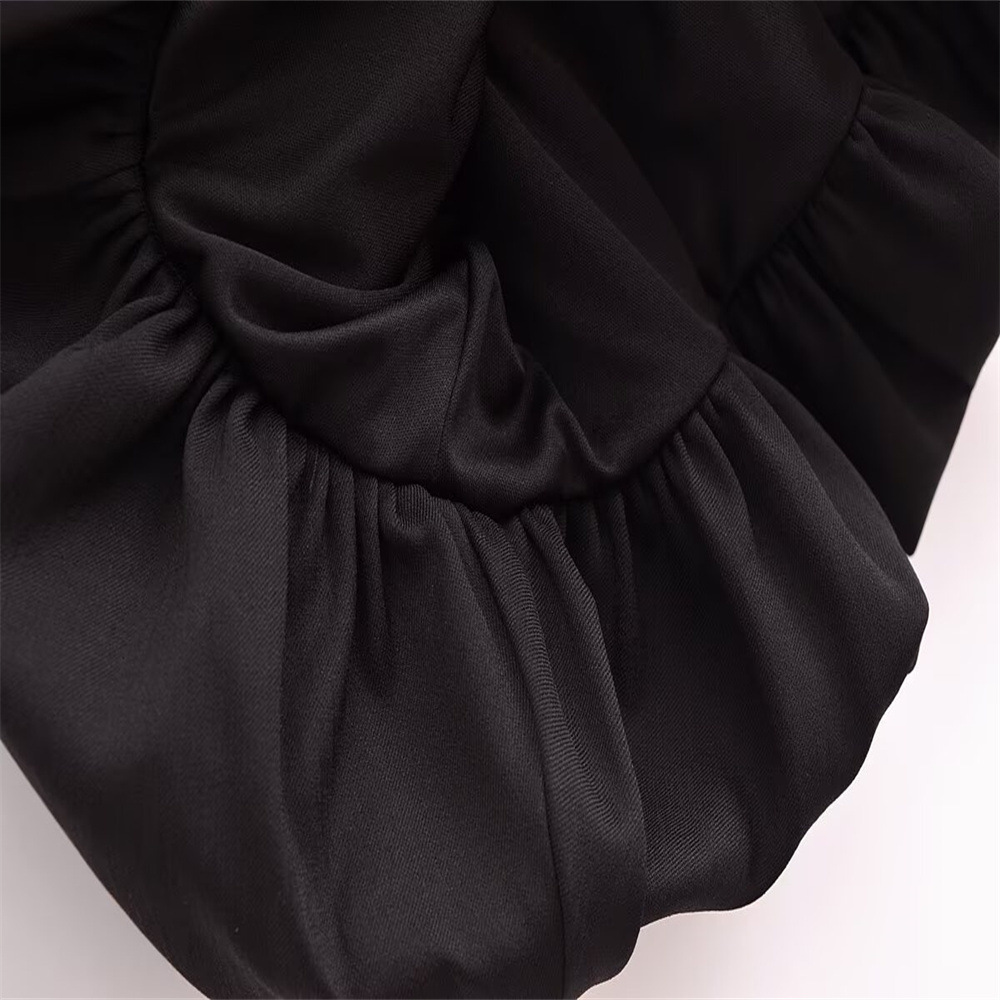 Series Sexy Backless Hanging Collar round Neck Short Puffy Mini Dress