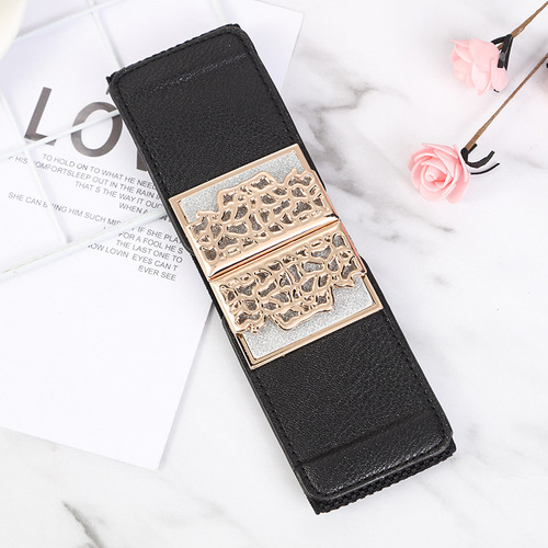 Factory Wholesale Women's Decorative Belt Four Casual Match Korean Style Elastic Down Jackets Dresses Sweaters Elastic Waist Seal