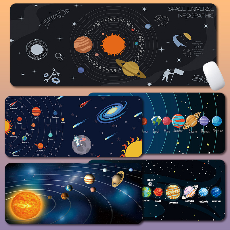 Planet Mouse Pad Large Astronaut Creative Universe Space Keyboard Pad E-Sports Large Desk Pad Factory Wholesale