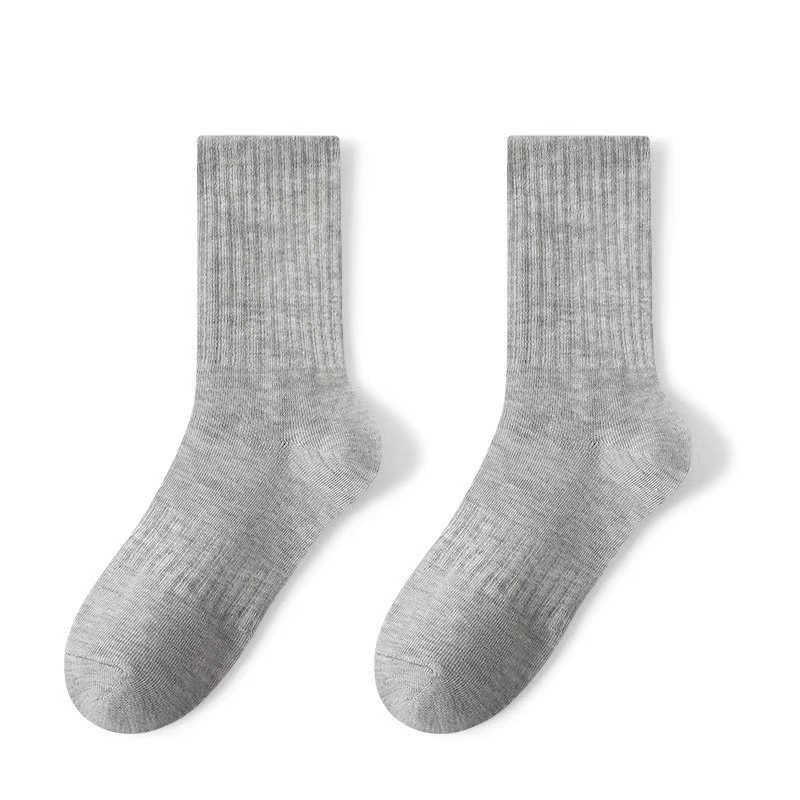 Хлопковые летние knee socks с антибактериальной нескользящей подошвой, середина длины, 6 цветовых вариантов