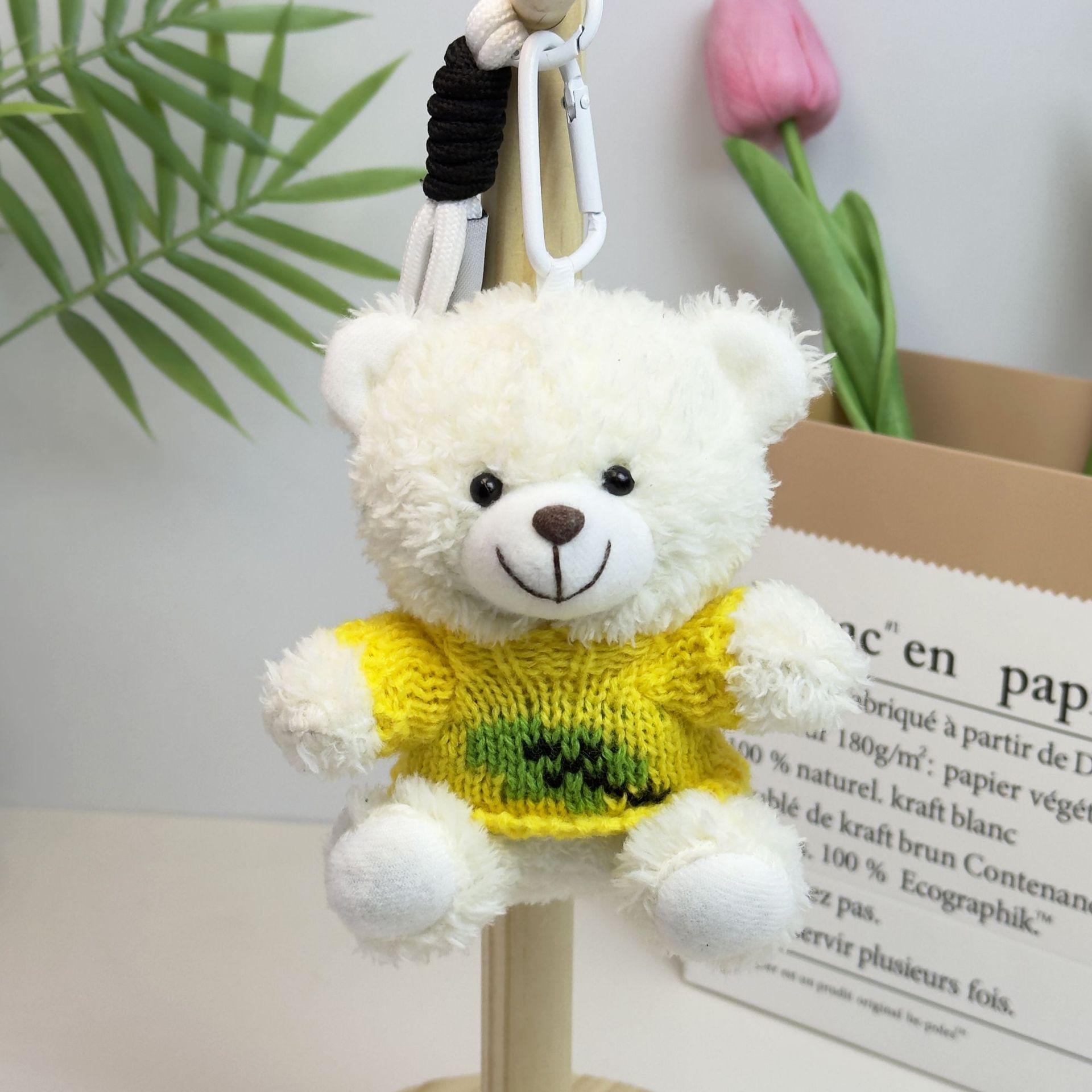 Suéter Teddy Bear Keychain bolsas colgantes muñecas de peluche creativas lindas gafas piloto Teddy Bear