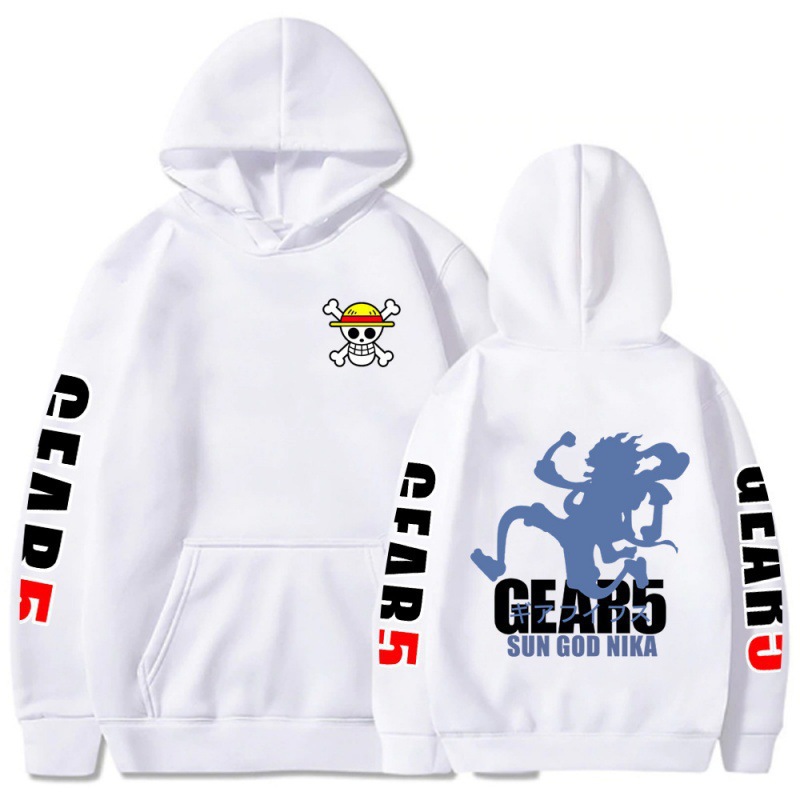 One Piece Luffy in Gear Fifth Nika Form Pullover Hoodie with Fleece Jacket Sweatshirt Hoodie