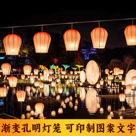 中国风孔明灯笼天幕灯笼灯会庙会公园商场防水冬瓜灯笼户外灯笼
