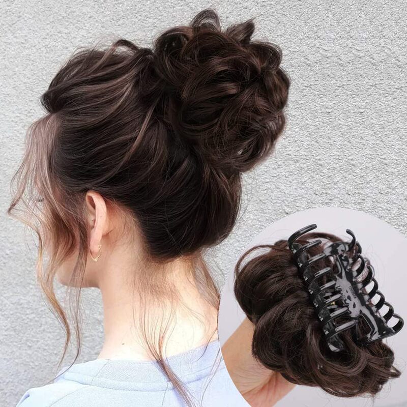 Messy Round Bun Hair Piece Wavy Curly Hair Bun Claw Clip Ponytail Hair Piece Synthetic Wavy Hair Piece Women's Hair Piece Messy Round Bun Hair Piece Wavy Curly Hair Bun Claw Clip Ponytail Hair Piece Synthetic Wavy Hair Piece Women's Hair Piece
