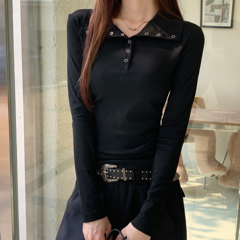 BELLA高领长袖t恤女早秋季堆堆领打底衫内搭褶皱收腰显瘦修身|undefined