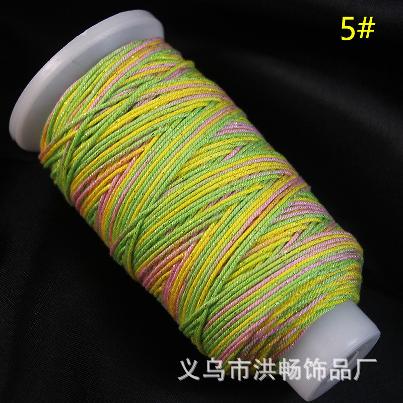 段染手搓棉线加金藏式星空渐变色 diy手工编织项链手链吊坠文玩绳|undefined