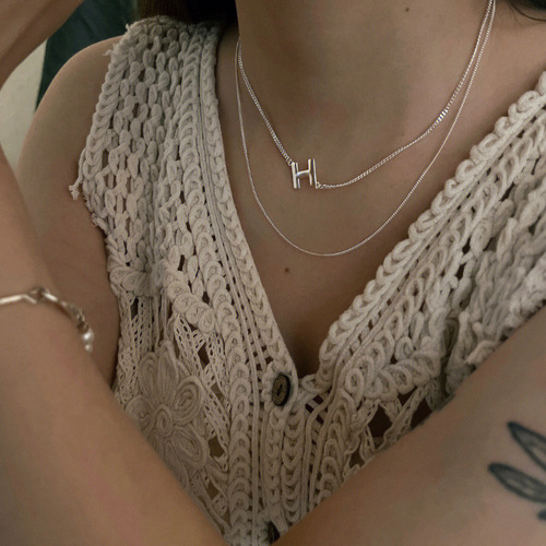 Double-Layer H-Shape Necklace for Women, New Arrival 925 Sterling Silver Clavicle Chain, Layered Design Perfect for Sweaters—Simple Elegance Meets Trendy Popularity