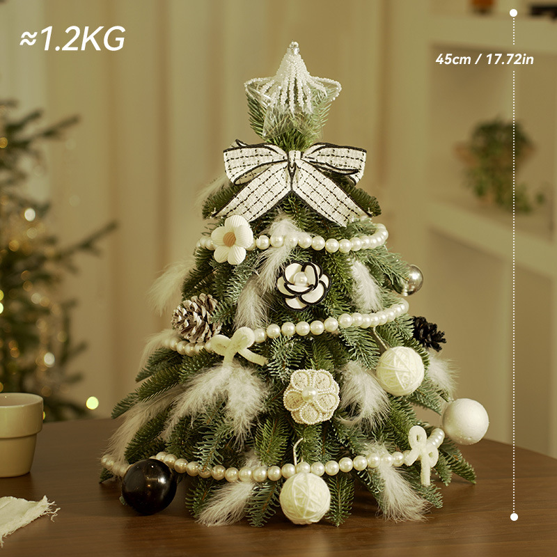 Paquete de mini árbol de Navidad transfronterizo con iluminación de simulación de cifrado de árbol de Navidad luminoso blanco decoración de mesa