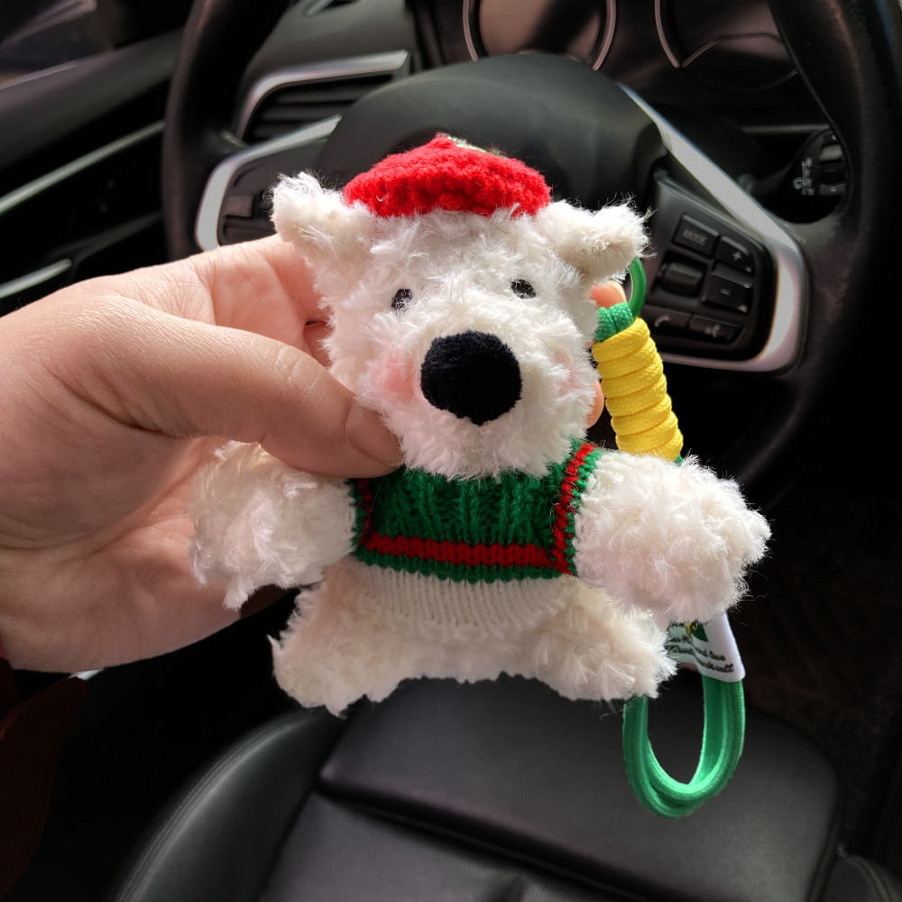 [Regalo de Año Nuevo] chicas lindas bolsas colgantes de peluche de Highlands occidentales bolsas colgantes de dibujos animados perros muñecos llaveros