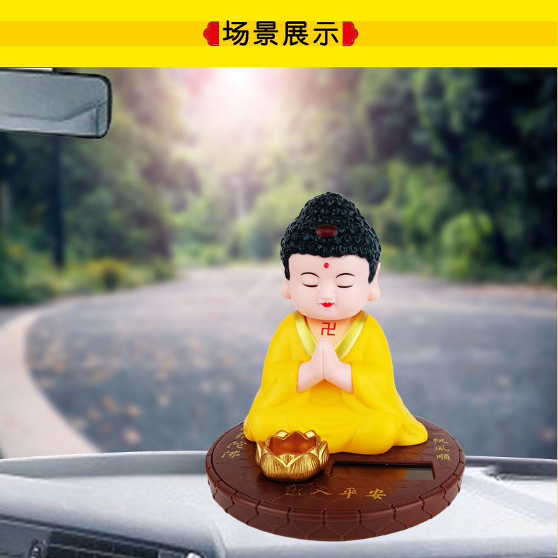 Solar car ornaments Buddha shook his head center console jewelry Net red doll boutique accessories factory direct sales