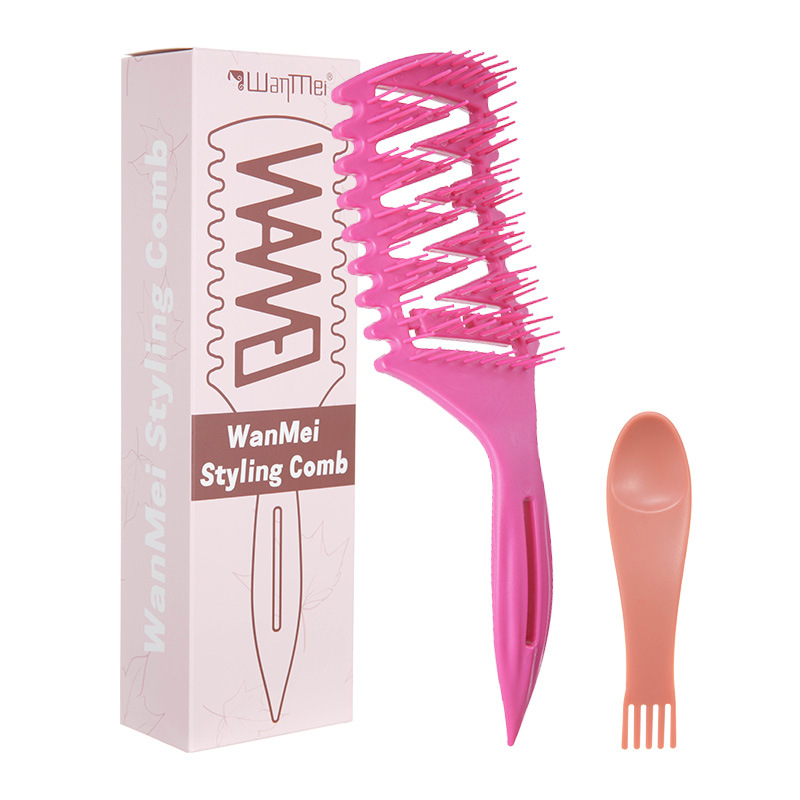 Hot sale cabello WANMEI hueco pein de modelado multifuncional extrusor de pasta de cola afilada pein flojo rebote rizado