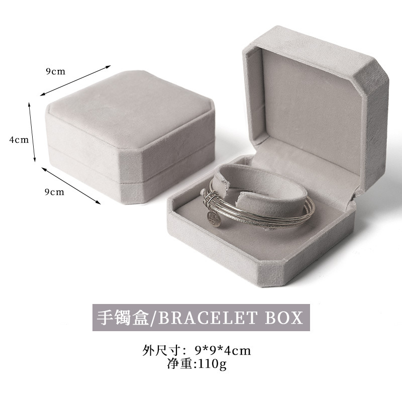 Nuevo joyero octogonal de terciopelo, caja para pendientes y anillos para el 25 aniversario, caja para guardar collares, pulseras y brazaletes con un toque de alta gama. image 10