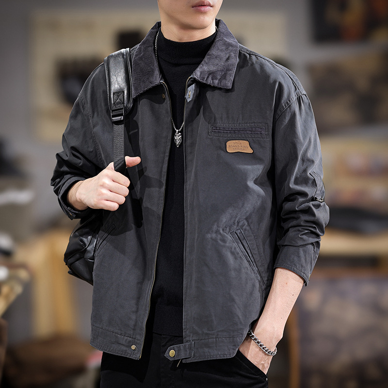 2026 Autumn New Heavyweight Cotton Men's Jacket American Retro Cool High-End Detroit Workwear Jacket 2026 Autumn New Heavyweight Cotton Men's Jacket American Retro Cool High-End Detroit Workwear Jacket