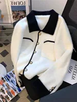 Oulaiyi осенне-зимнее шерстяное пальто женское с коротким кукольным воротником контрастного цвета миниатюрное светское модное элегантное двустороннее