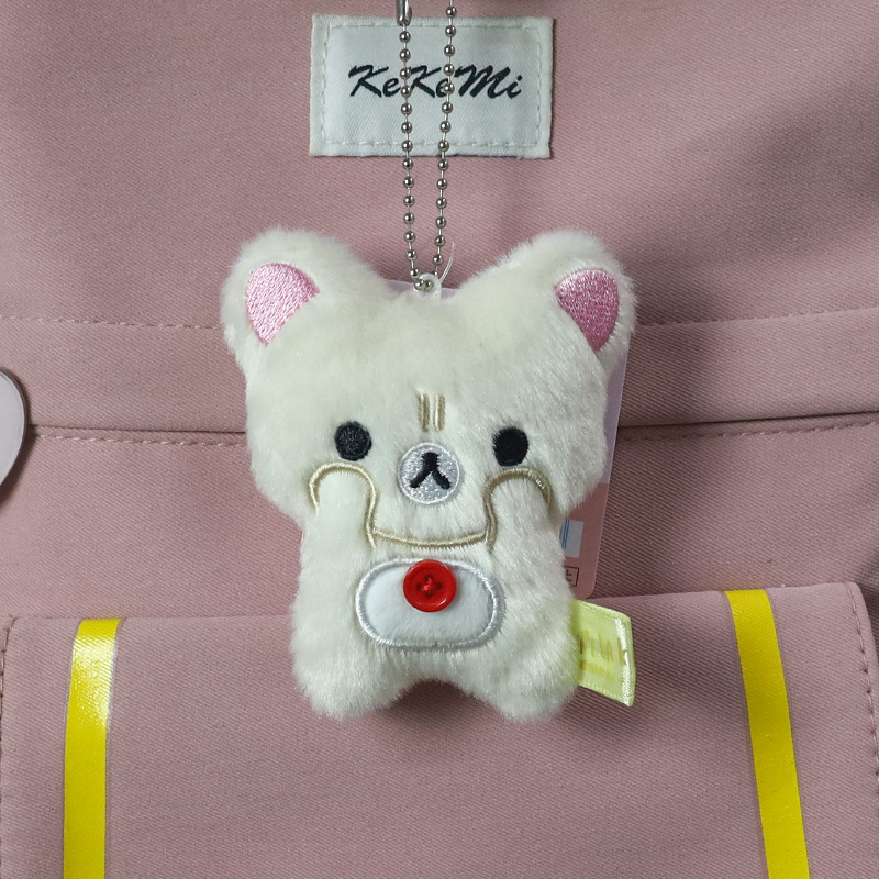日系リラックマ20周年デパート店長ストラップ人形かわいい熊ミニぬいぐるみリュックサック飾り
