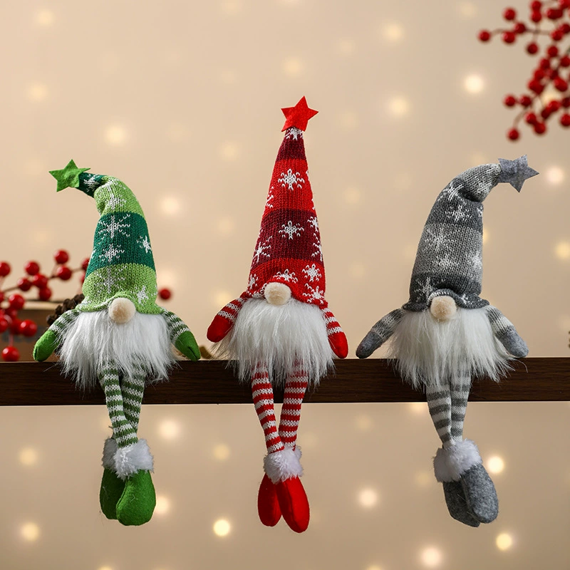 Christmas Sitting/Legged Doll with Light for Elderly, 18×10×5 cm, LR41 Battery Built-in