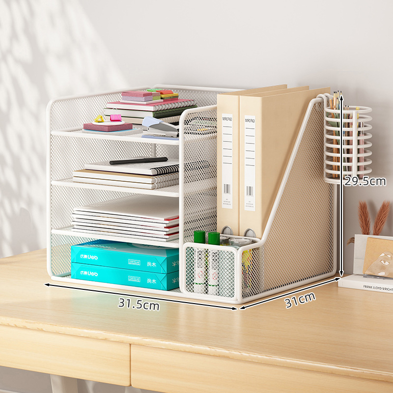 파와 흰색 4겹 - 오른쪽에 세로로 - 펜홀더 포함