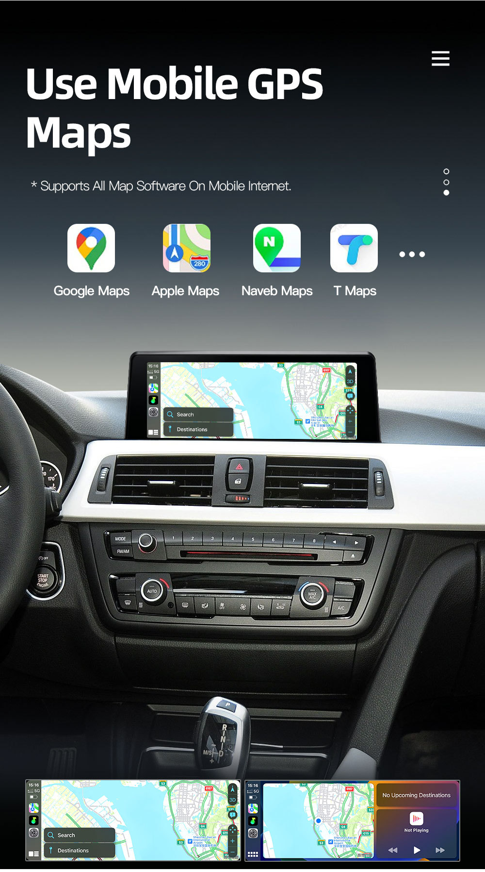 8.8inch Suitable for Bmw 3 Series 4 Series F30 F32 Car Central Control Large Screen Navigation Carplay Player