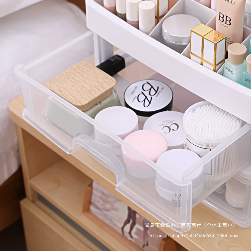 Transparent cosmetic storage box, table dressing table for skin care