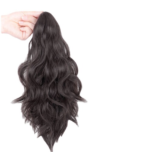 Wig for women, fluffy clouds, high ponytail, influencer-style claw clips, human hair-like, can be tied into slightly curled short hair, natural braided ponytail