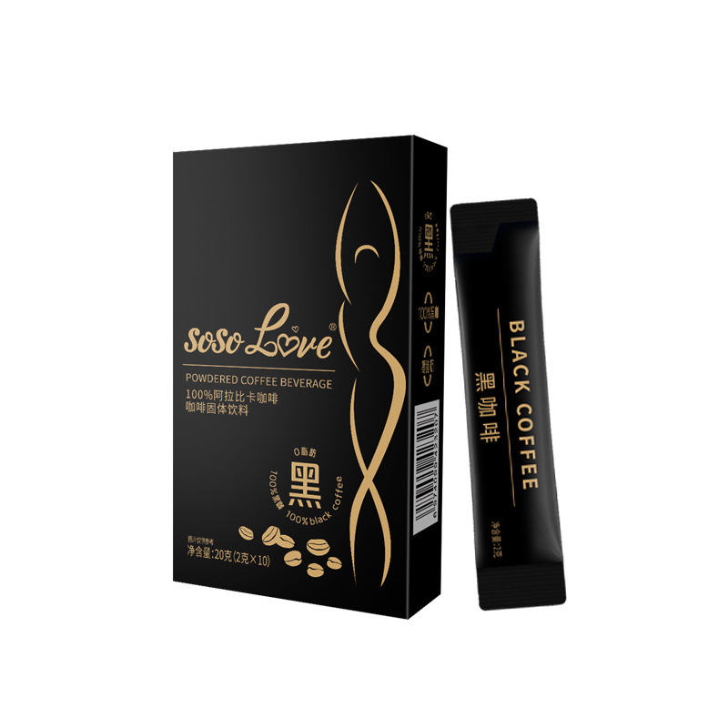 SOSOLOVE ブラックゴールドアメリカン 100% アラビカピュアブラックコーヒーインスタントコーヒー粉末フィットネス燃焼さわやか卸売|undefined