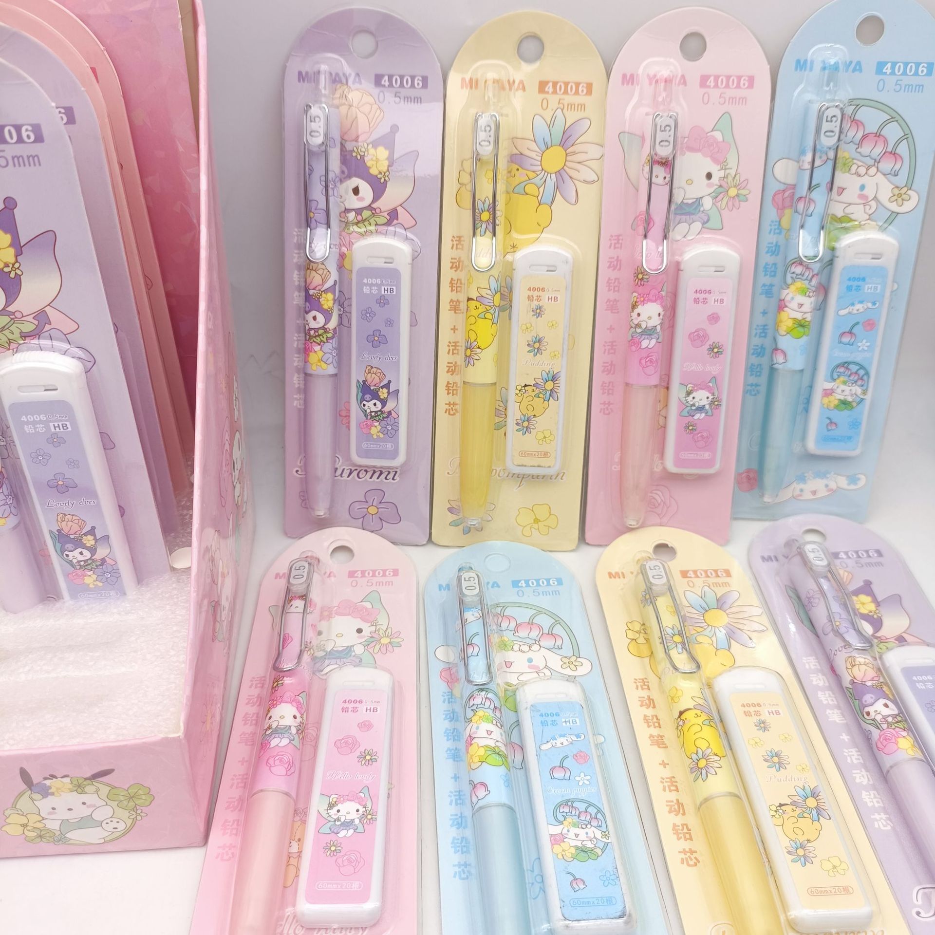 Sanrio, cartoon automatic pencil, children's set